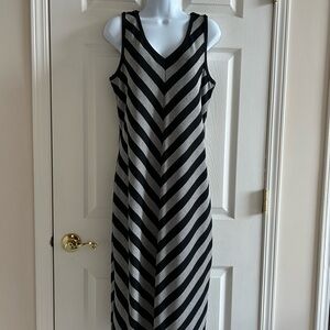Massimo Black and Gray Chevron Maxi Dress